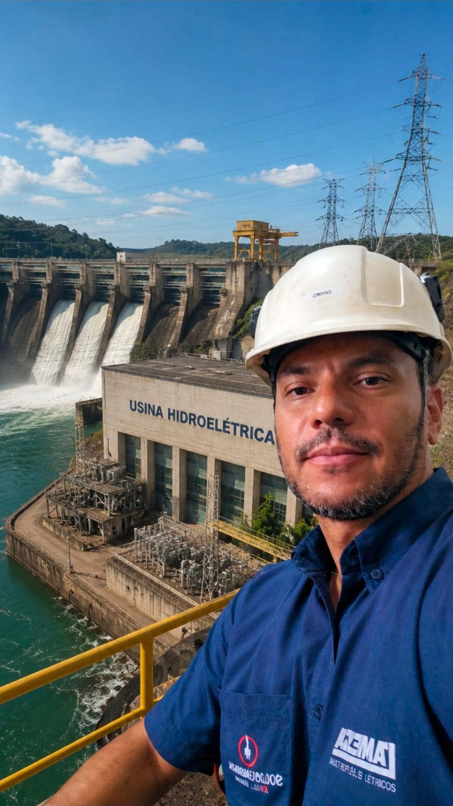 Eng. Daniel Augusto Fernandes em visita técnica em usina hidrelétrica